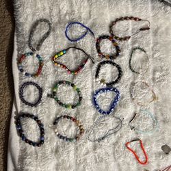 17 Beaded Glass Bracelets 
