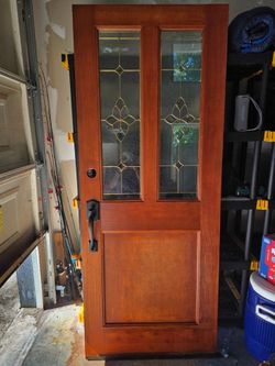 Leaded Glass Front Solid Door