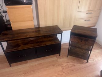 Rustic Industrial TV Stand / Entertainment Console with Storage Description: Rustic industrial-style TV stand