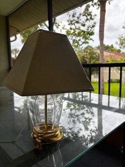 Small glass table lamp