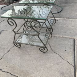 2 End Tables Missing 1 Glass $40 For Both