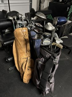 Golf clubs and bags
