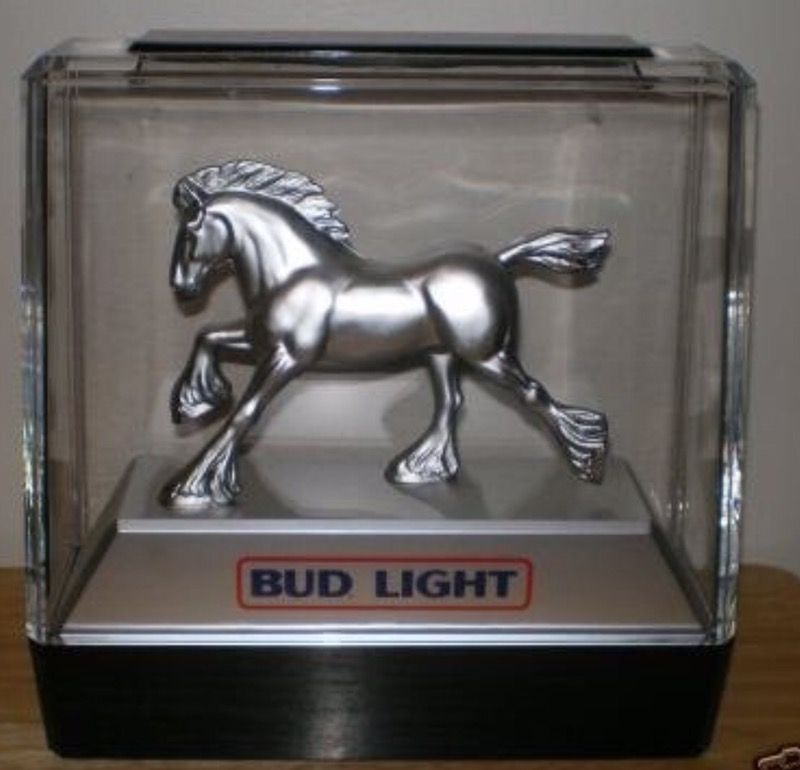 Budweiser silver clidsdale beer statue