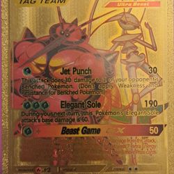 Gold Pheromosa & Buzzwole Pokemon Card