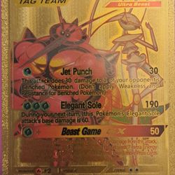 Gold Pheromosa & Buzzwole Pokemon Card
