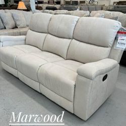 Ashley Furniture White Color 2 Piece Sofa and Loveseat Manual Reclining Set ⭐$39 Down Payment with Financing  No Needed Credit Check2126 