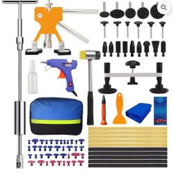 Aiqeek 81PCS Auto Dent Puller Kit -Autobody Repairs Adiustable Golden Dent Remover Tools Paintless Dent Repair Kit Dent Lifter Puller for Car Large & 