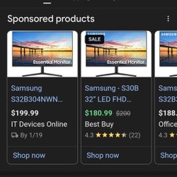 New 32" S30B AMD FreeSync 75Hz Borderless with DP Cable Flat Monitor