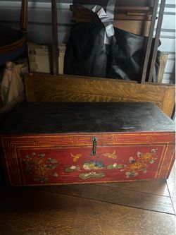 Red antique chest