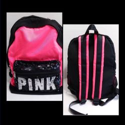 NEW PINK LOGO BLING CAMPUS BACKPACK LIMITED EDITION