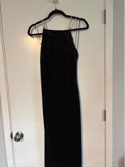 Black Velvet Dress with Rhinestone Straps