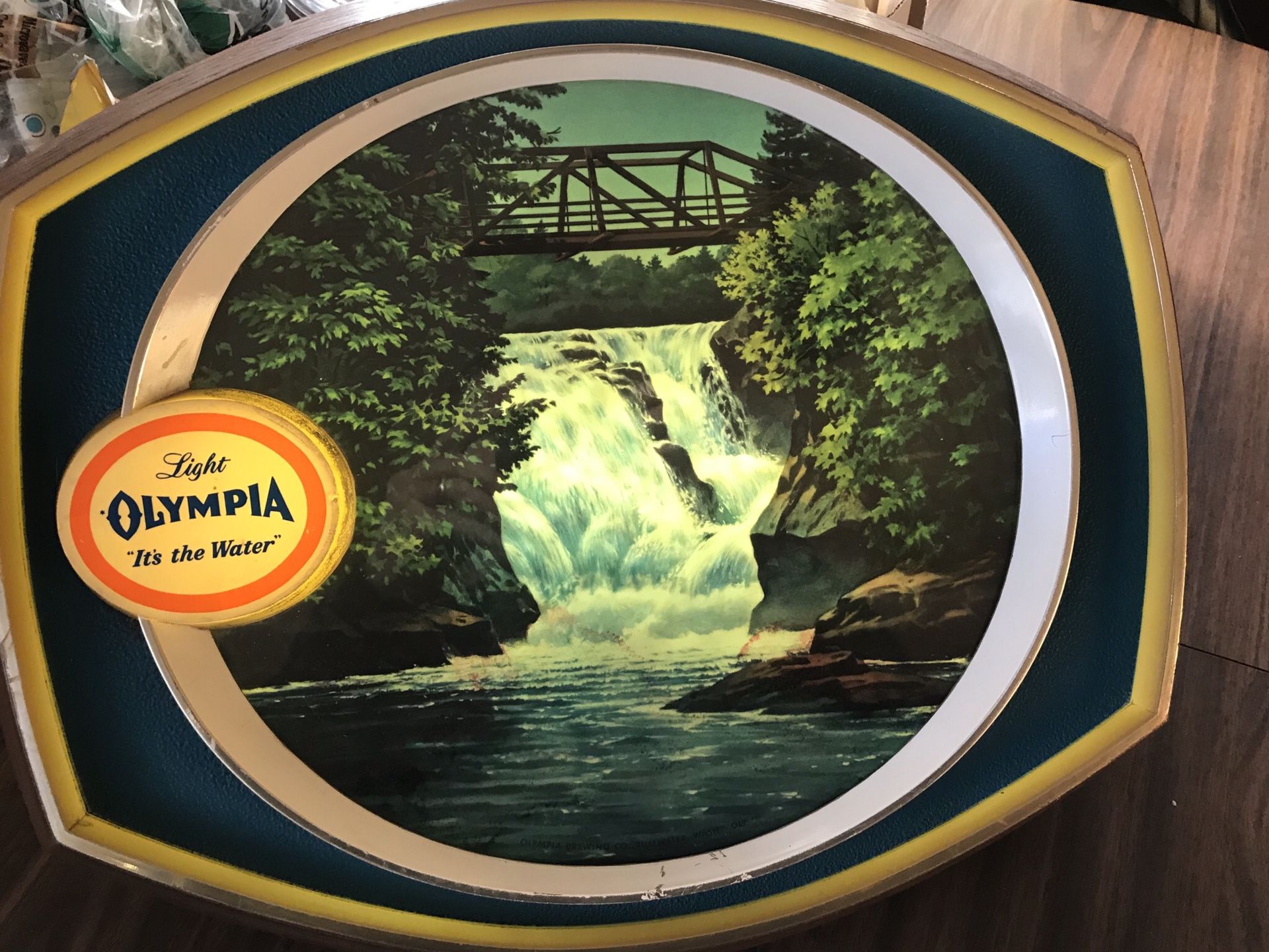 Vintage Light Olympia “it’s the water” motion beer sign