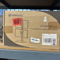 Dual Monitor Stand - Vertical Stack Screen Free-Standing Monitor Riser Fits Two 13 to 34 Inch Screen with Swivel, Tilt, Height Adjustable, Holds One (