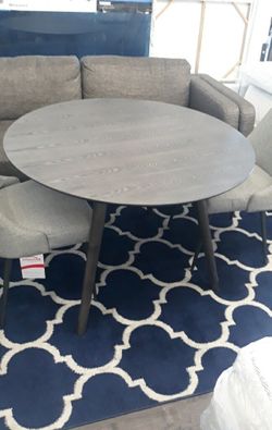 Modern Grey Solid Wood Dining Table