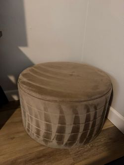 Round Velvet Ottoman Pouf