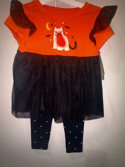 New Cat & Jack Cat Halloween Girls Set Size 2T