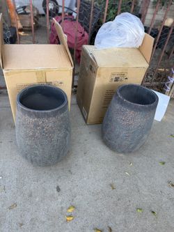 Wallowa 20 Inch Hight Weathered Concrete Planter Large Flower Pot