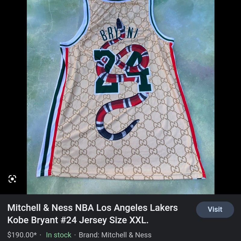 NBA Lakers 24 Kobe Bryant Black Mamba Snake Men Jersey