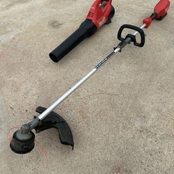Milwaukee String Trimmer And Leaf Blower Combo With  One Batter And Charger