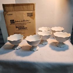 NEW VINTAGE HOME INTERIORS Better Homes & Gardens 6 Dessert Sauce Bowls 4" Tall