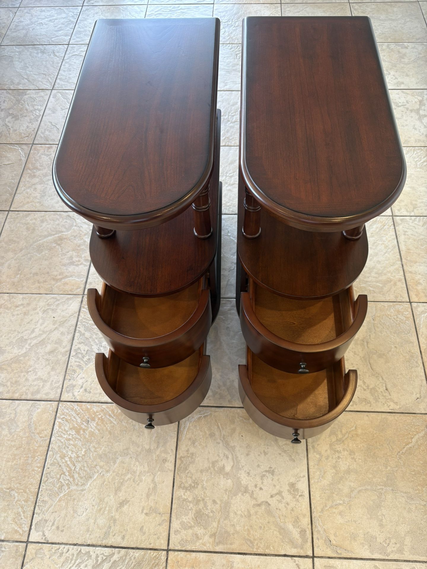 New - Two Solid Wood End Tables Side Tables 