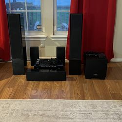 Complete Surround Sound set Dennon Receiver and Martin Logan Speakers