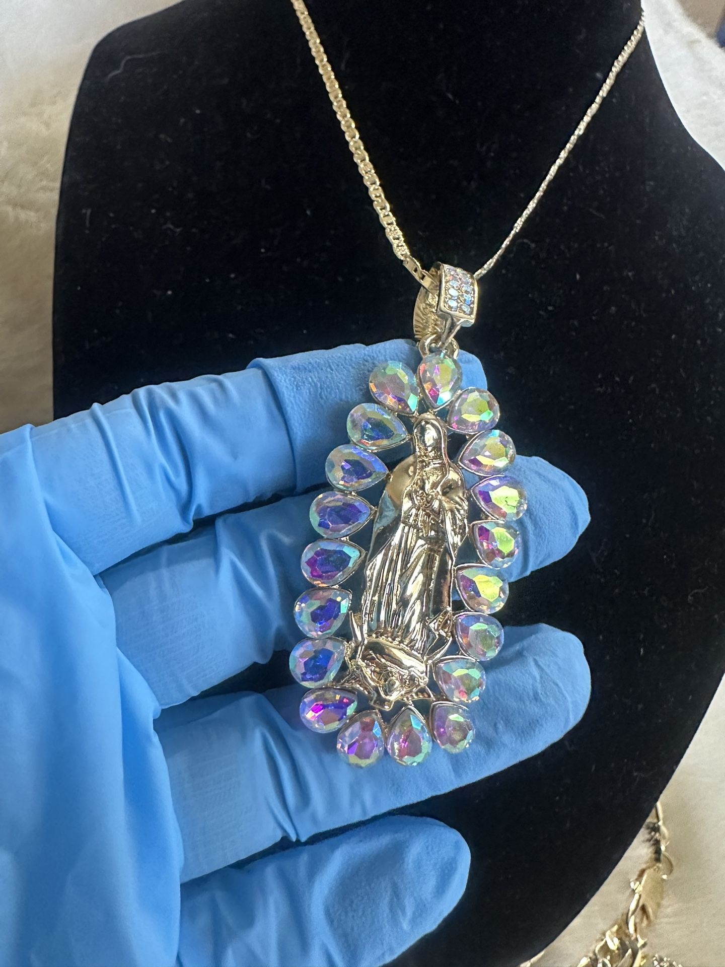 Necklace. And Virgin Maria. $75. Gold Plated.