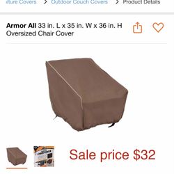 Oversized chair covers 33” x 35” x 36” that are low low price of $32