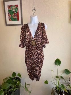 Leopard Print Ruched Mini Dress