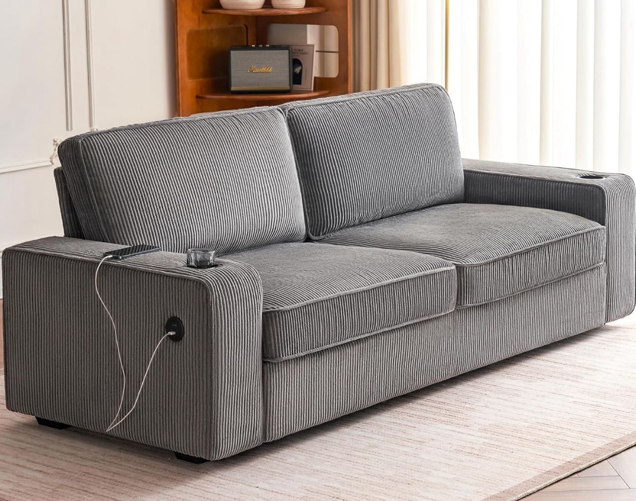 Corduroy Grey Couch