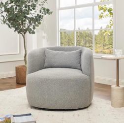 Swivel Barrel Chair for Living Room,Bedroom, Reading Room, Taupe