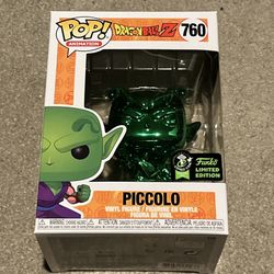 Funko Pop PICCOLO Green Chrome #760 ECCC Emerald City Exclusive Con Sticker