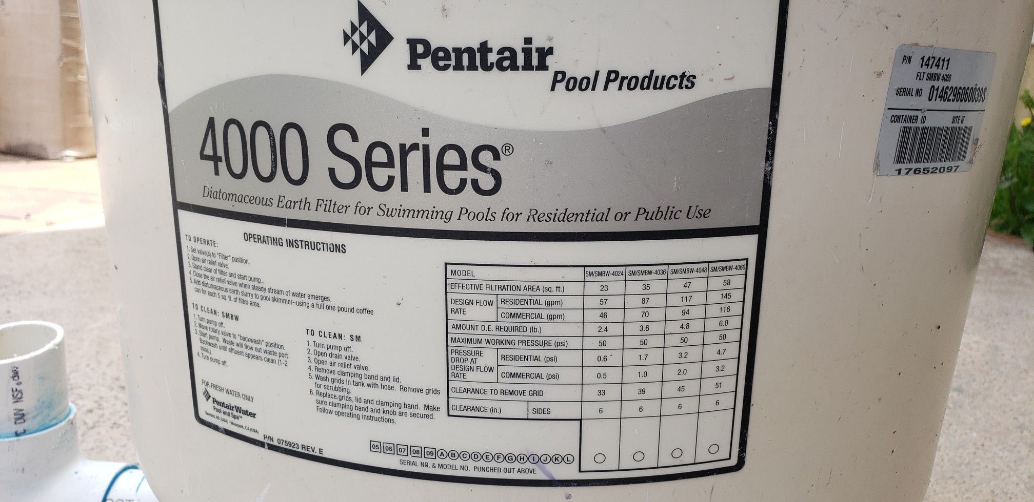 Pentair 4000 Series Pool Filter for Sale in Irvine, CA OfferUp