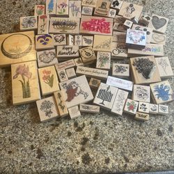 60+ Crafting stamps.  Large variety.