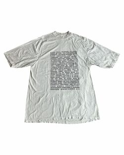 Rick Owens Drkshdw SS23 Wesendonck Lieder WWV 91 Song Text Jumbo T-Shirt Size: L