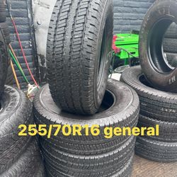 SET OF FOUR USED TIRES 255/70/16 GENERAL 