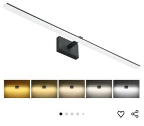 4529: 48in Black Bathroom Vanity Light Over Mirror Modern Bath Lighting Fixtures Over Mirror 32W LED Bathroom Lights Bar 5CCT Dimmable