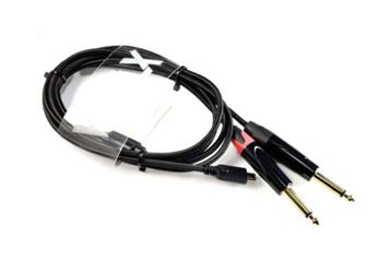 WELX USB R7 1.5 Meter USB-C to Dual 6.5mm TS Mono Audio Cable - Black