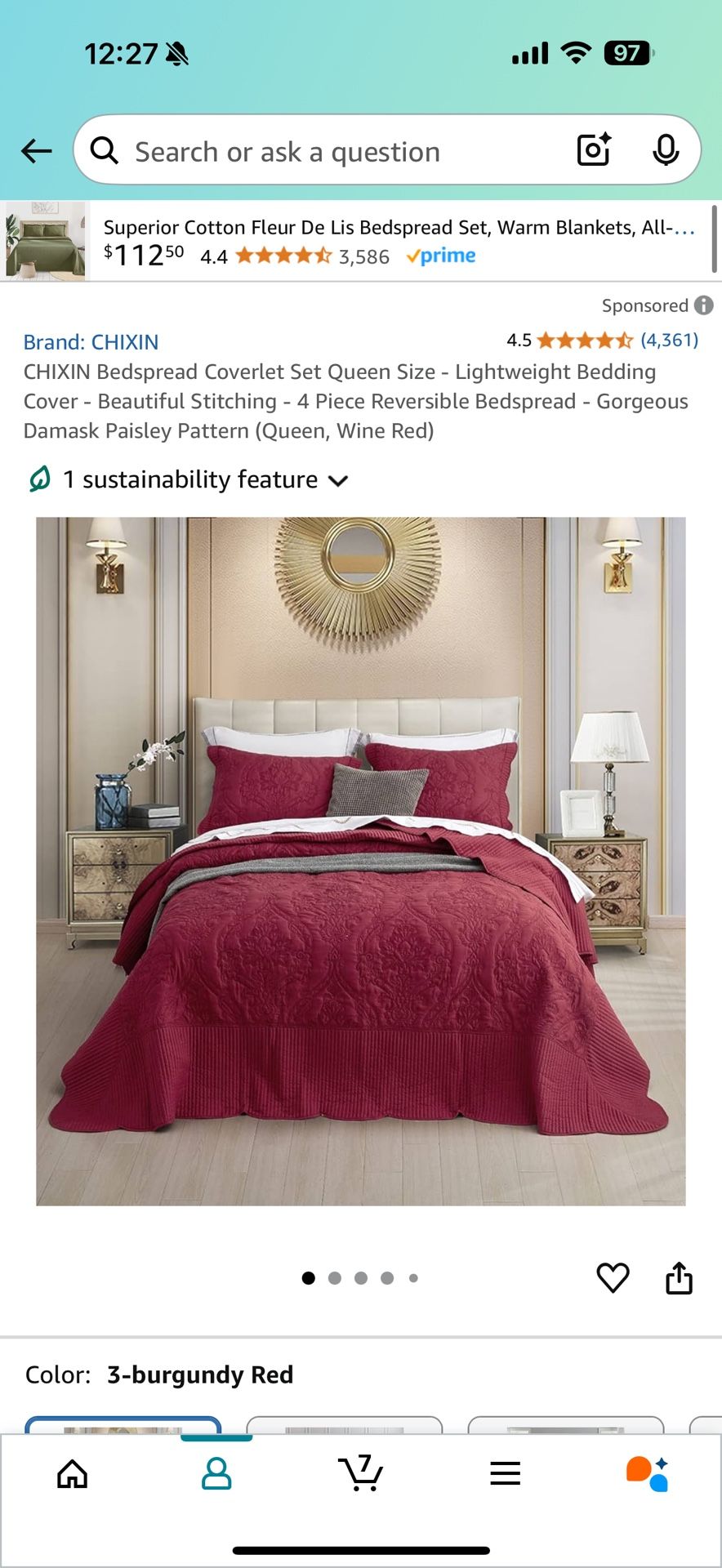 4-Piece Reversible Queen Bed Set