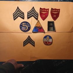 US WW2 rank and corps patches Original