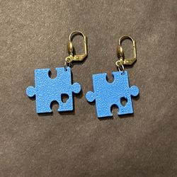 puzzle autism earrings