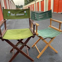 2 foldable director chairs 
