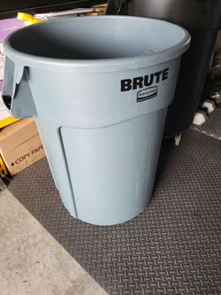 Brute Gray or Black 44 gallon container with wheel dolly