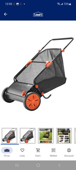 Push Lawn Sweeper 26 in Leaf and Grass Collector
with 7 cu. ft. Hopper Bag Adjustable Brush Height a..