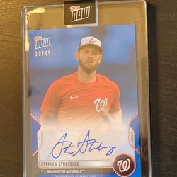 Stephen Strasburg 30/49 - 2022 Washington Nationals Topps Now Opening Day Auto