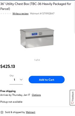 UWS 36" diamond plate tool box with key