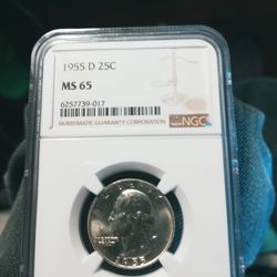 77SX660 LOW MINTAGE 1955-D QUARTER