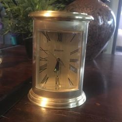 BULOVA QUARTZ DESK MANTLE ALARM CLOCK WATCH