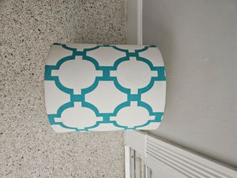 Teal and off white lampshade