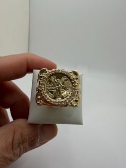 10k Gold Nugget Centenario Ring